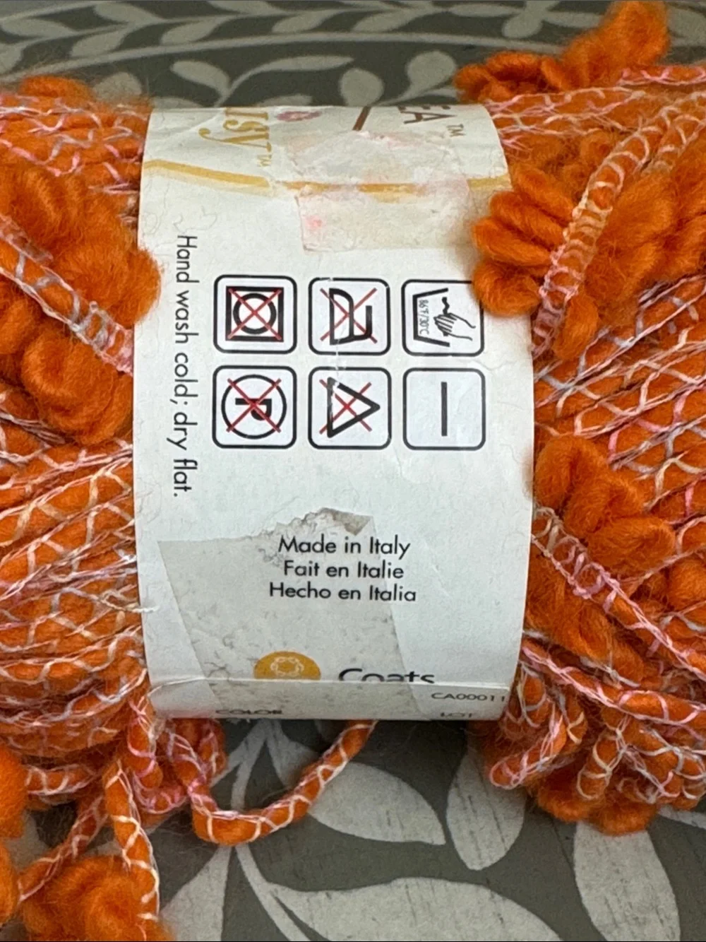MODA·DEA Lazy Daisy Orange Novelty Yarn